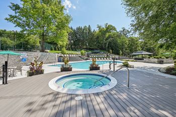 Resort-style swimming pool, spa, and saunas